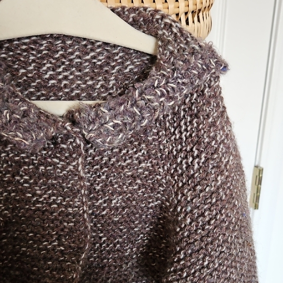 Chic Brown Knit Jacket W Magnetic Button Closure for Kids - Picture 2 of 9